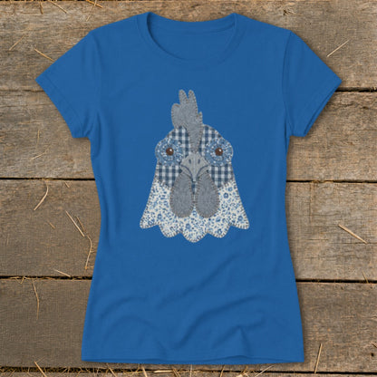 Faux Patchwork Rooster Ladies Tee