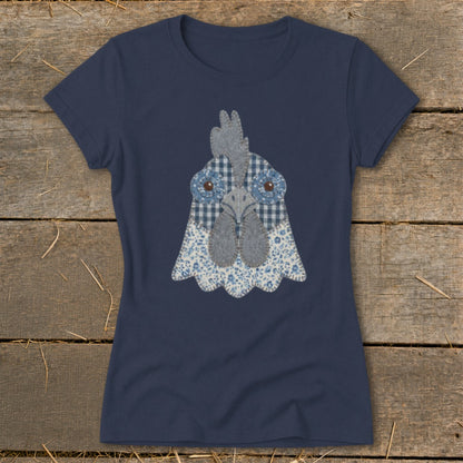 Faux Patchwork Rooster Ladies Tee