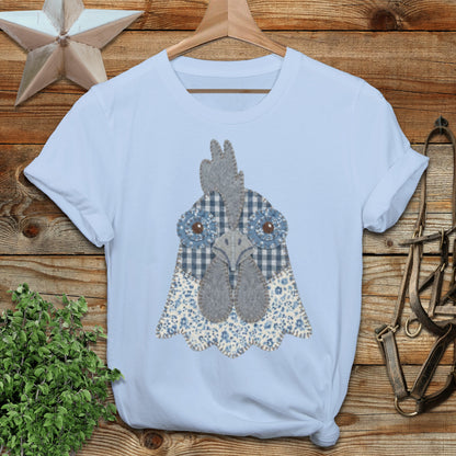 Faux Patchwork Rooster Softstyle Tee