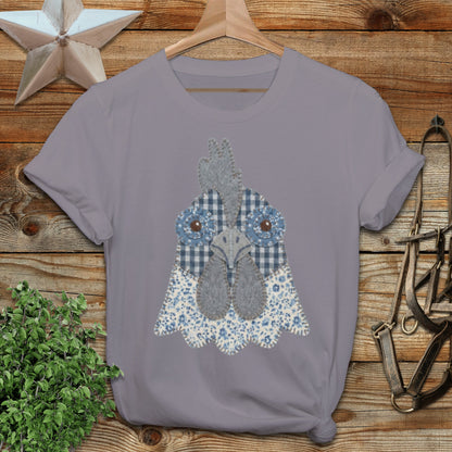 Faux Patchwork Rooster Softstyle Tee