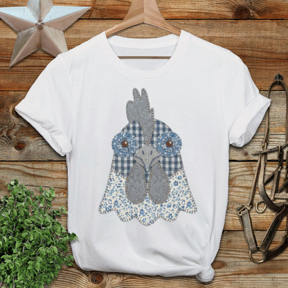 Faux Patchwork Rooster Softstyle Tee