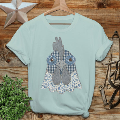 Faux Patchwork Rooster Softstyle Tee