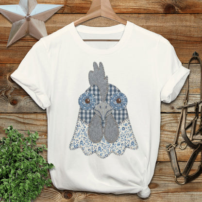 Faux Patchwork Rooster Softstyle Tee