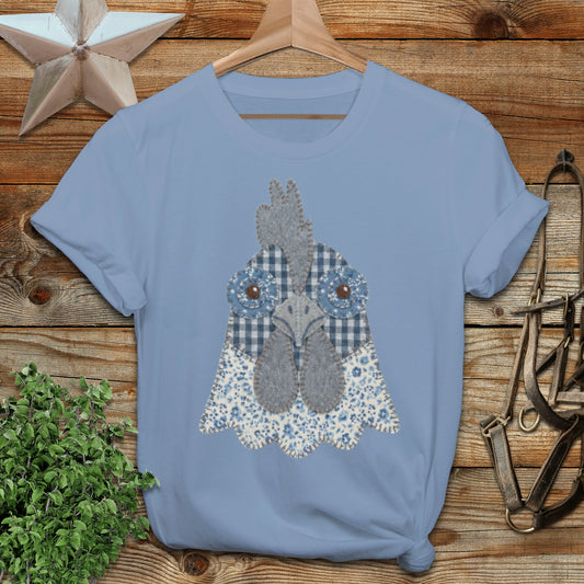 Faux Patchwork Rooster Softstyle Tee