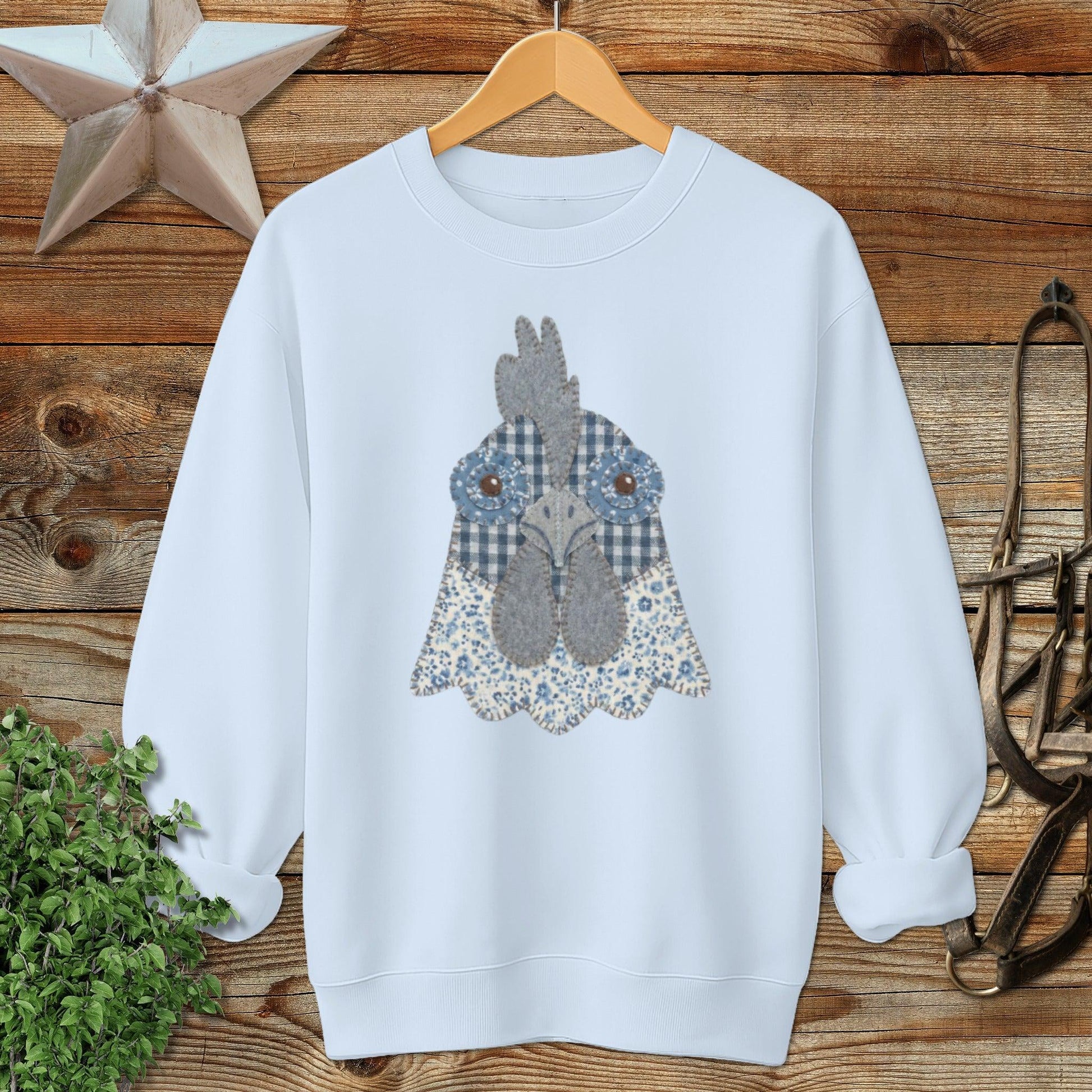 Faux Patchwork Rooster Sweatshirt