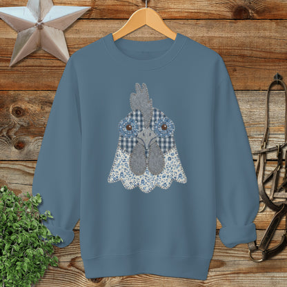 Faux Patchwork Rooster Sweatshirt