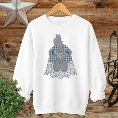 Faux Patchwork Rooster Sweatshirt