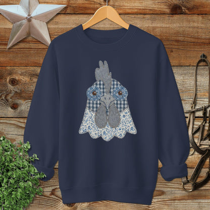 Faux Patchwork Rooster Sweatshirt