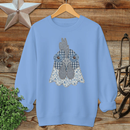 Faux Patchwork Rooster Sweatshirt