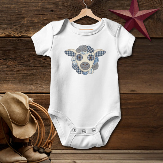 Faux Patchwork Sheep Bodysuit (Baby)