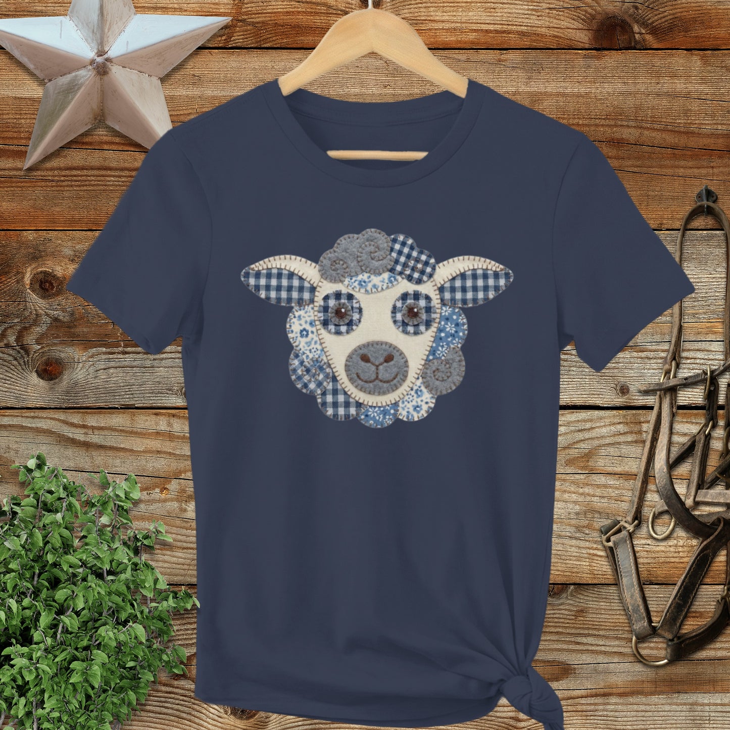 Faux Patchwork Sheep Ladies Tee