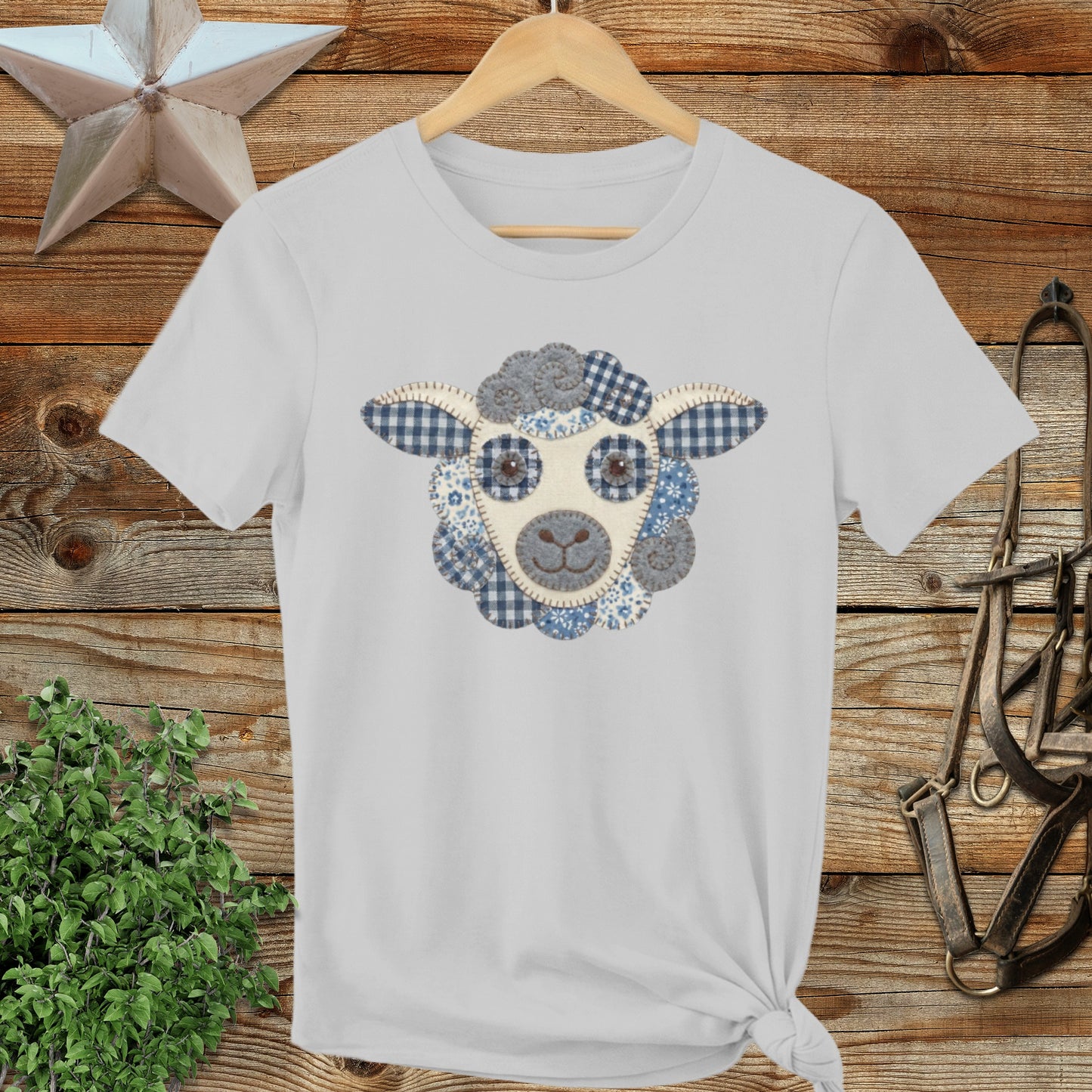Faux Patchwork Sheep Ladies Tee