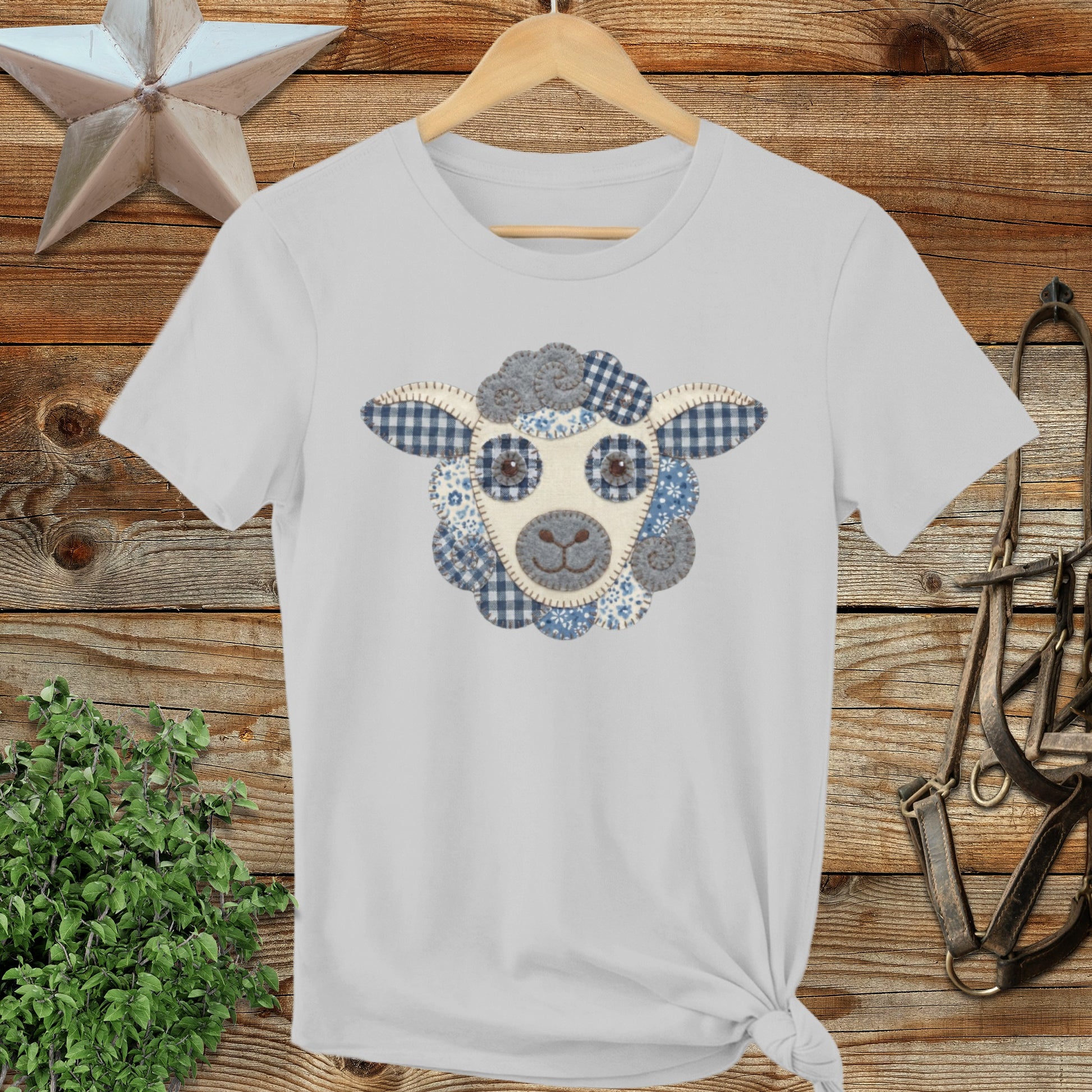 Faux Patchwork Sheep Ladies Tee