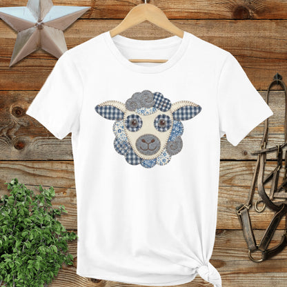 Faux Patchwork Sheep Ladies Tee