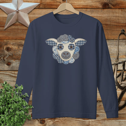 Faux Patchwork Sheep Long Sleeve Tee