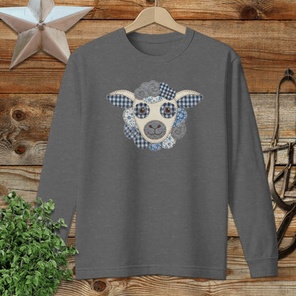 Faux Patchwork Sheep Long Sleeve Tee
