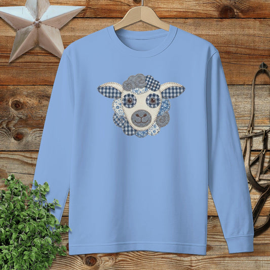 Faux Patchwork Sheep Long Sleeve Tee