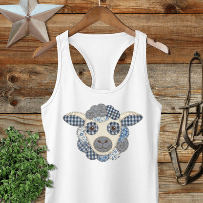 Faux Patchwork Sheep Racerback Tank