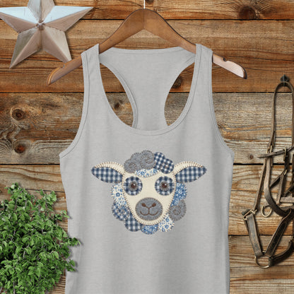 Faux Patchwork Sheep Racerback Tank