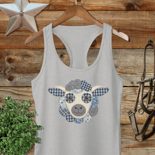 Faux Patchwork Sheep Racerback Tank