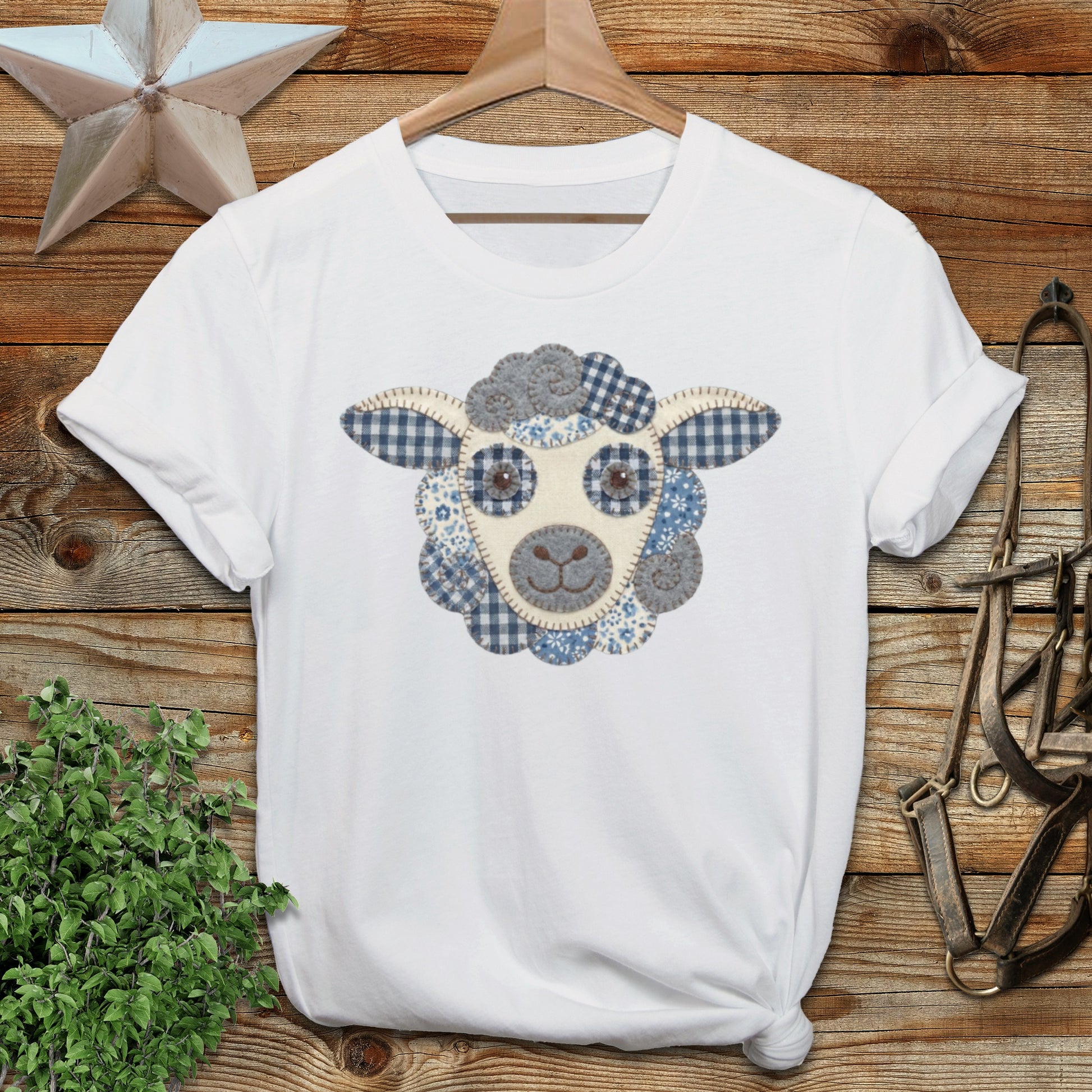 Faux Patchwork Sheep Softstyle Tee
