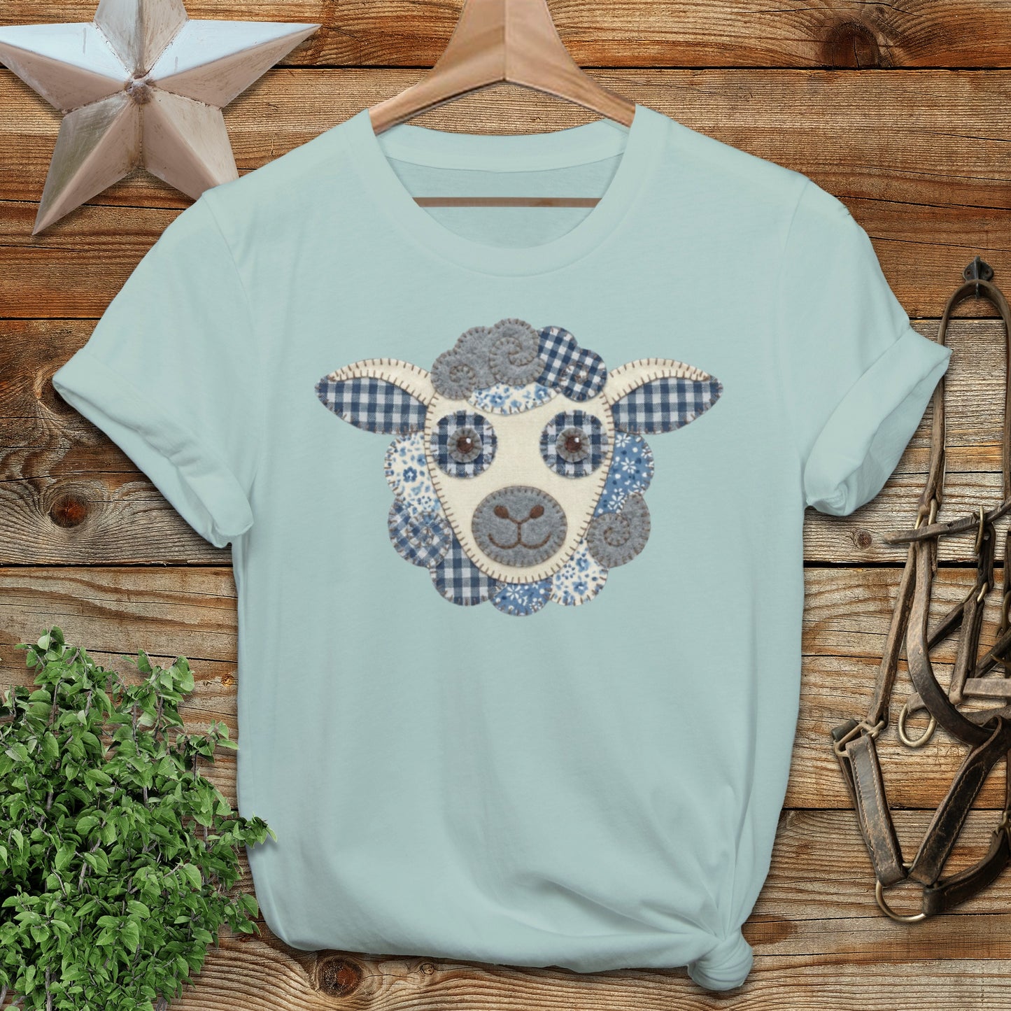 Faux Patchwork Sheep Softstyle Tee