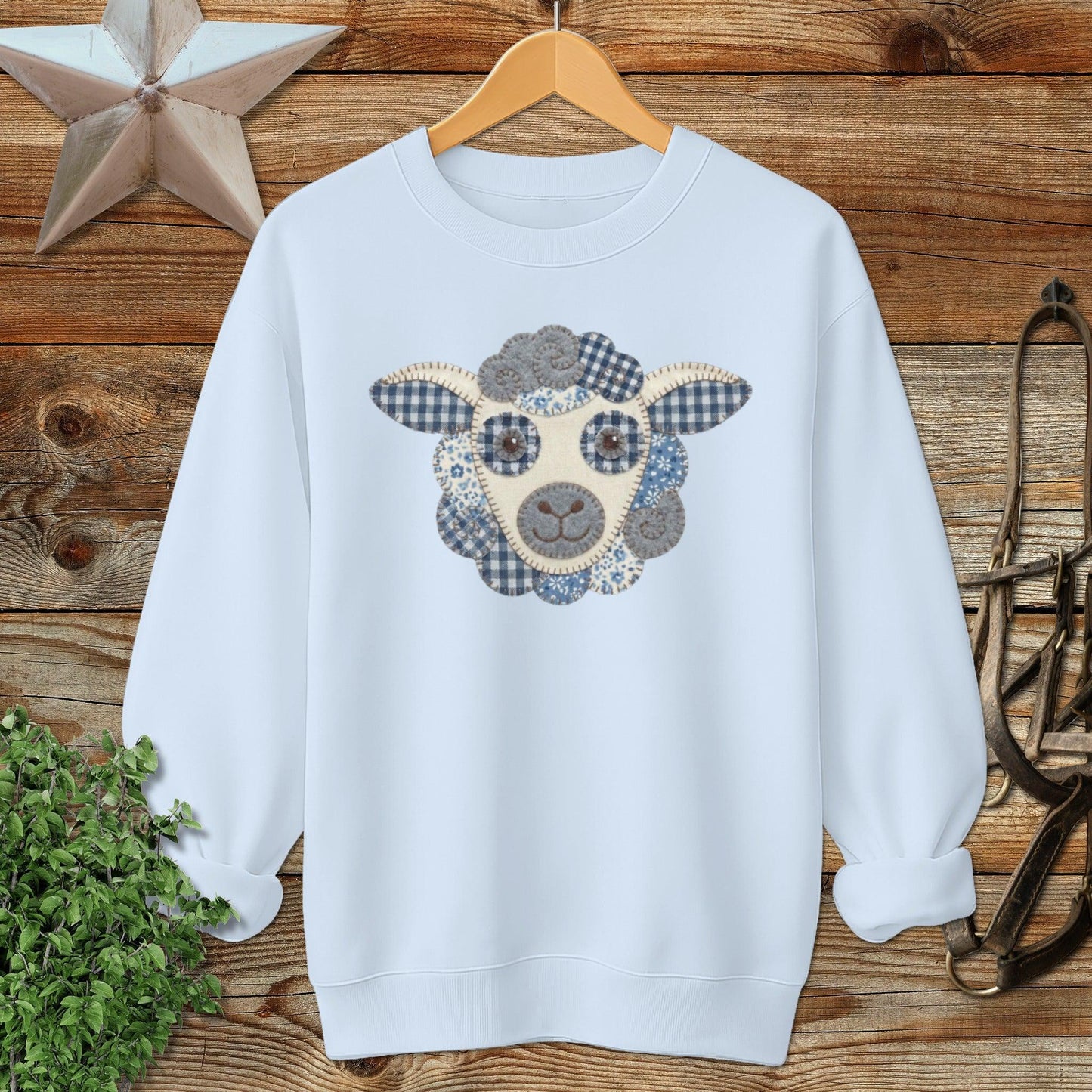 Faux Patchwork Sheep Sweatshirt