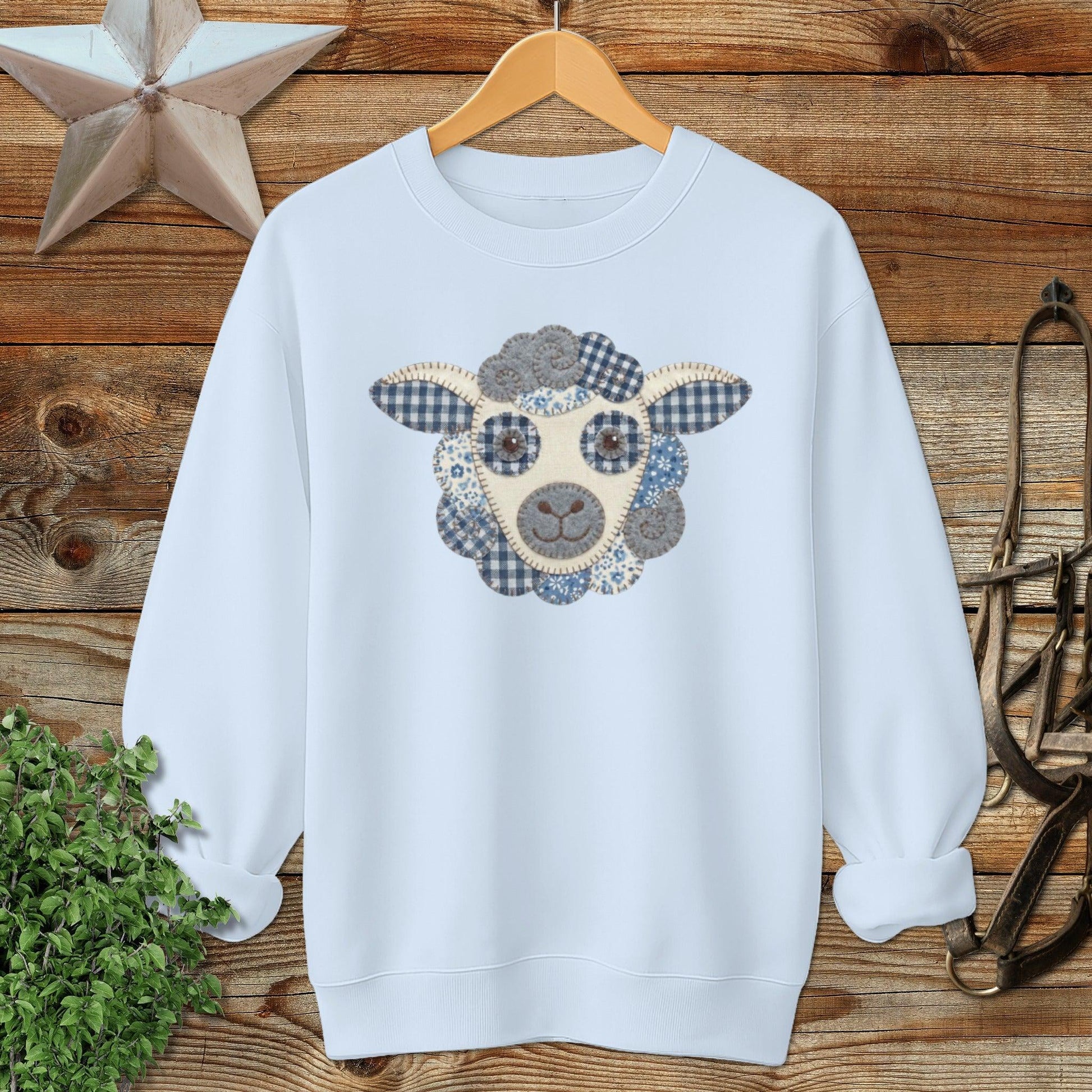 Faux Patchwork Sheep Sweatshirt