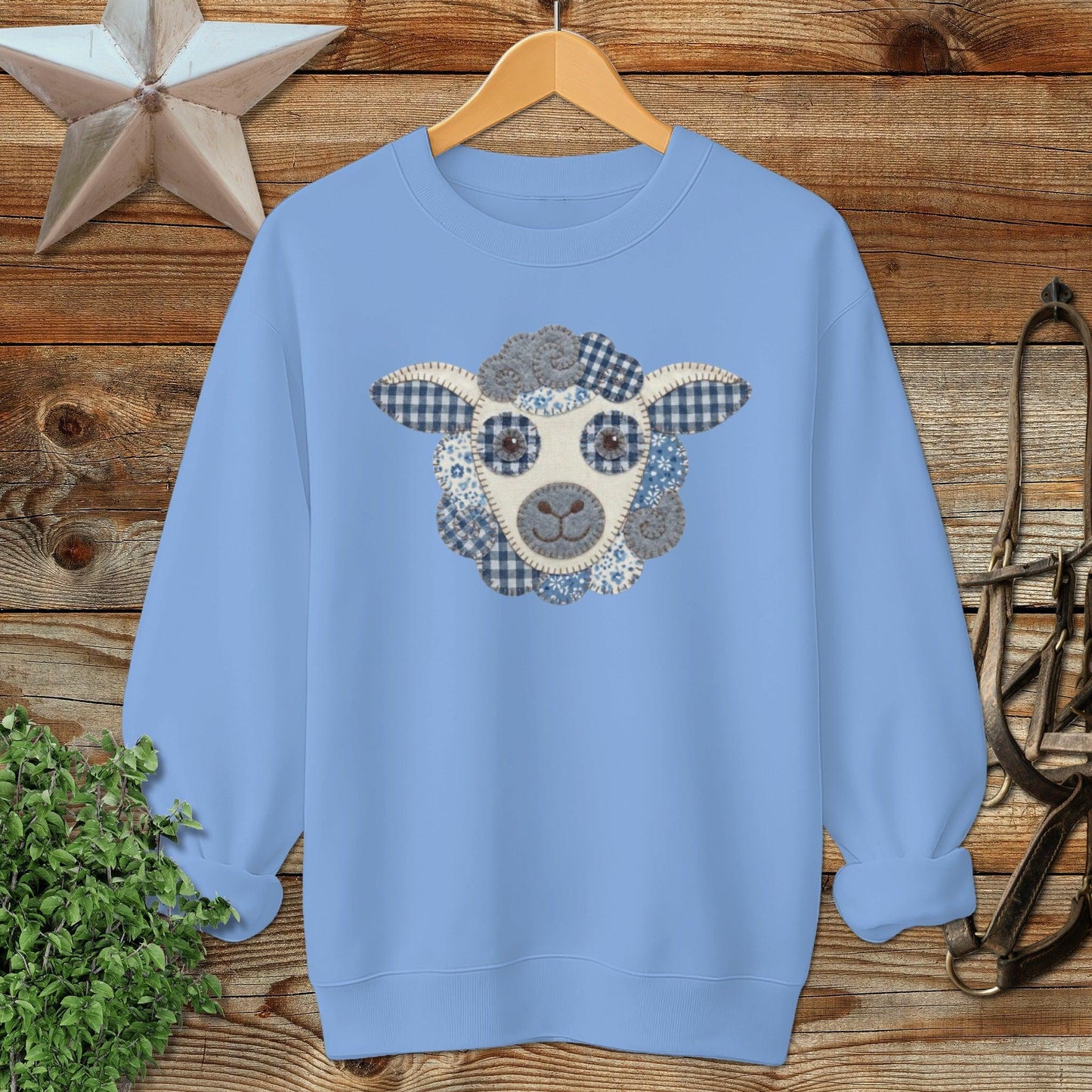 Faux Patchwork Sheep Sweatshirt