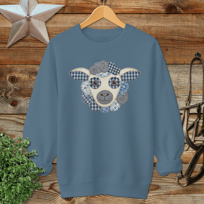Faux Patchwork Sheep Sweatshirt