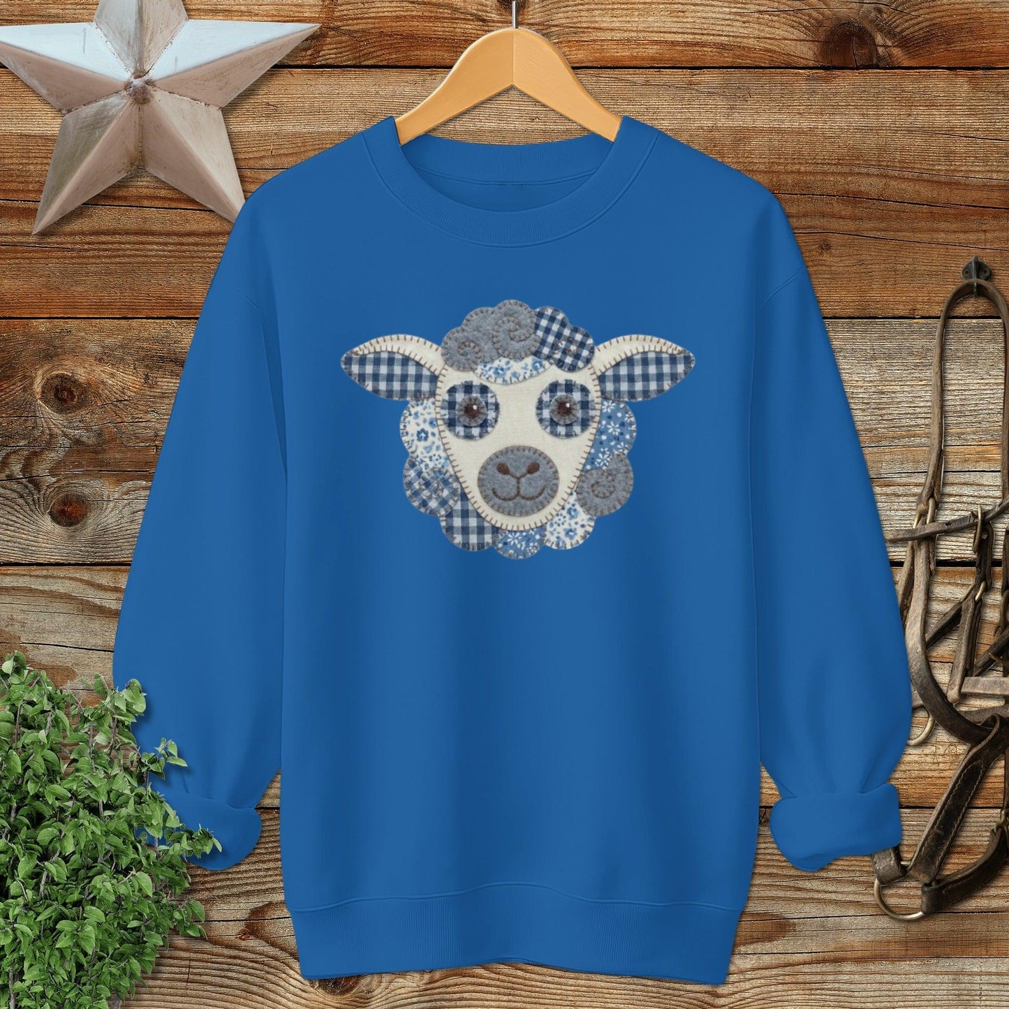 Faux Patchwork Sheep Sweatshirt