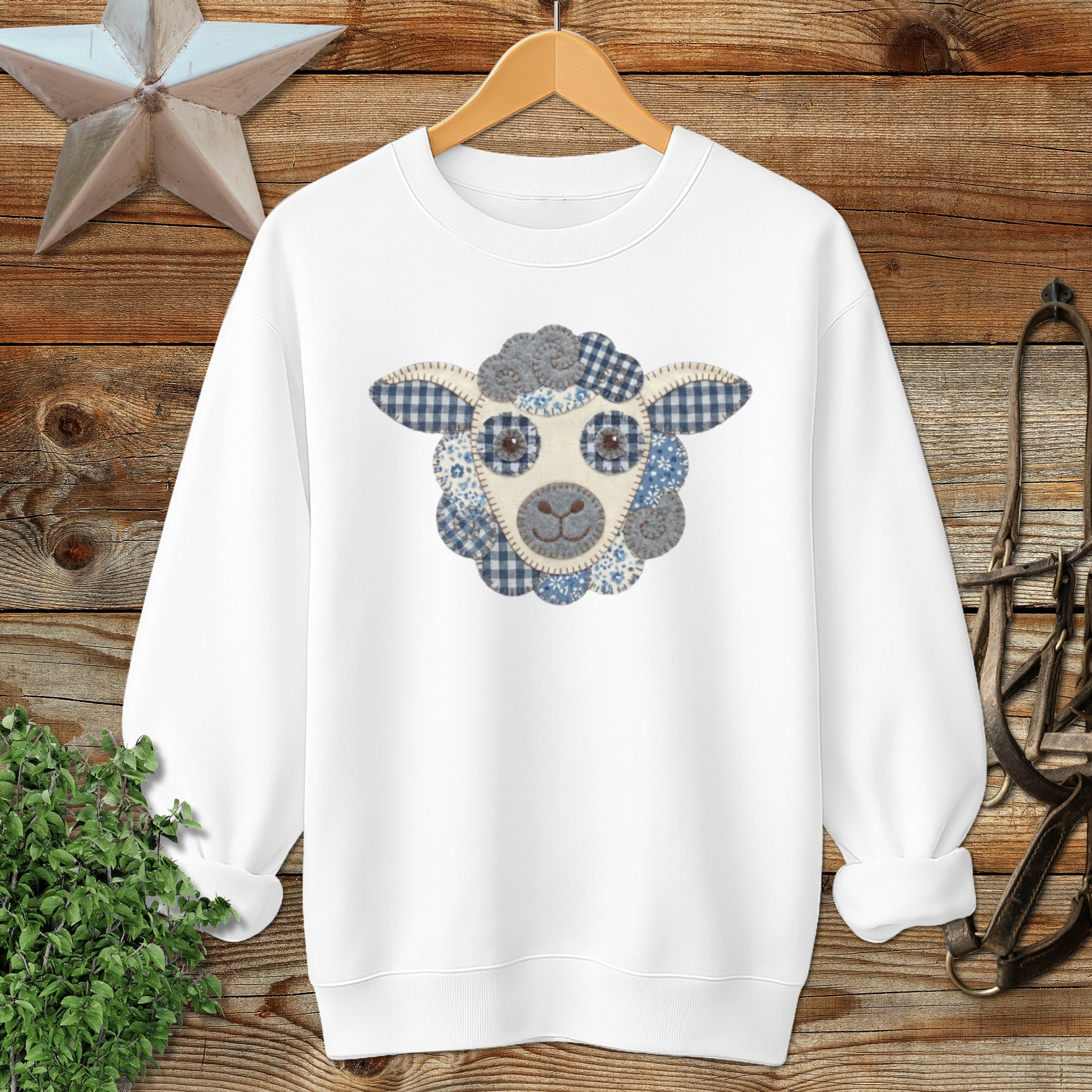 Faux Patchwork Sheep Sweatshirt