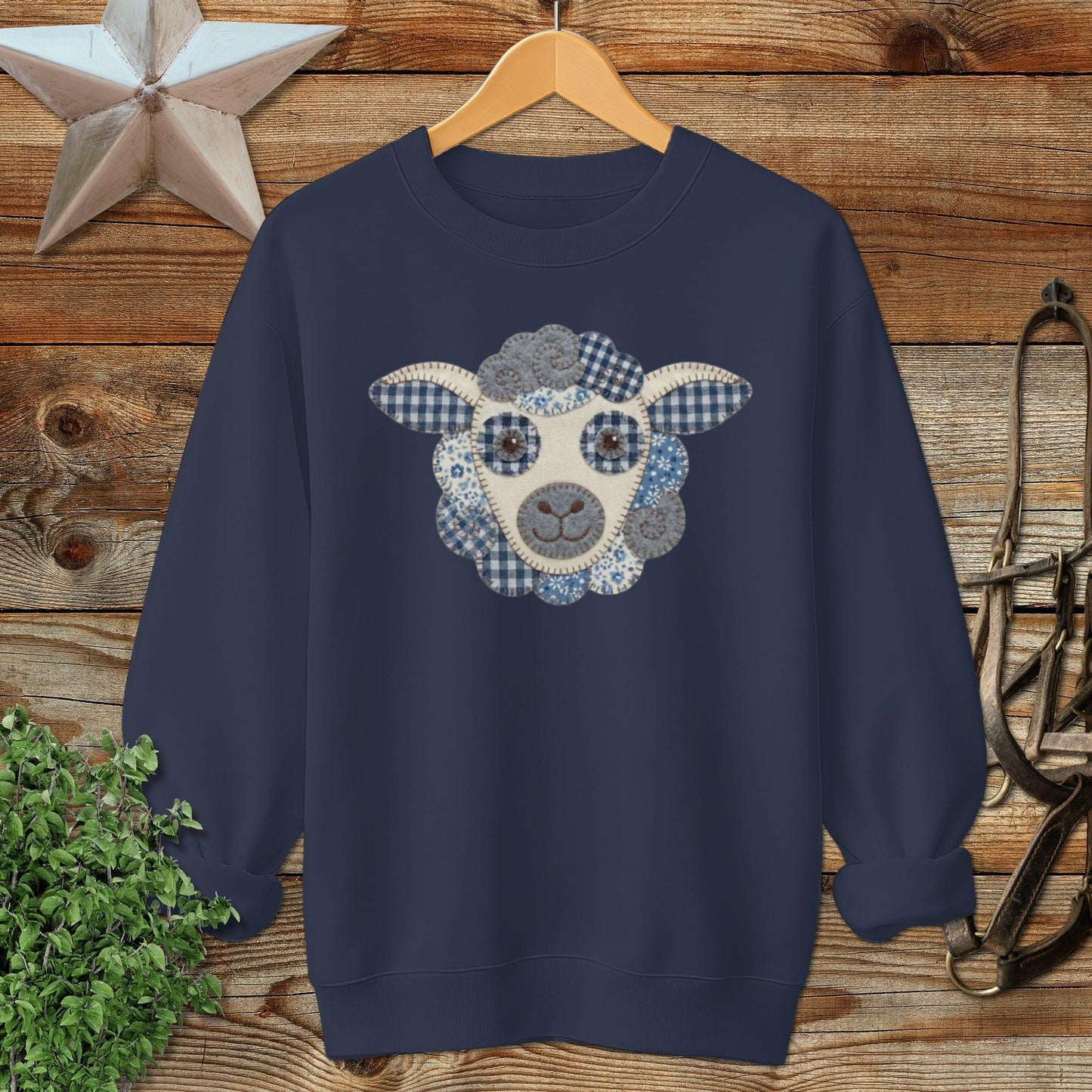 Faux Patchwork Sheep Sweatshirt