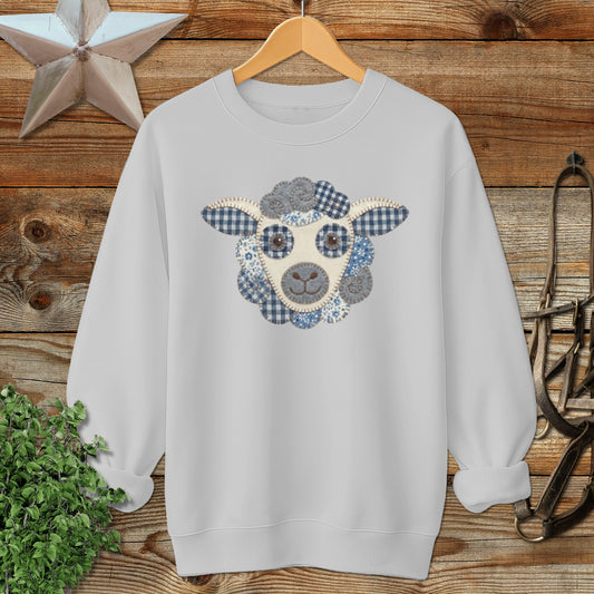 Faux Patchwork Sheep Sweatshirt
