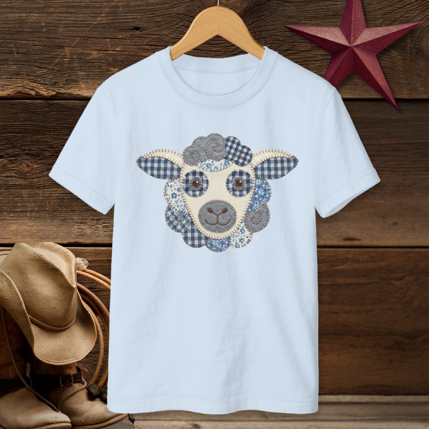 Faux Patchwork Sheep T-shirt (Youth)
