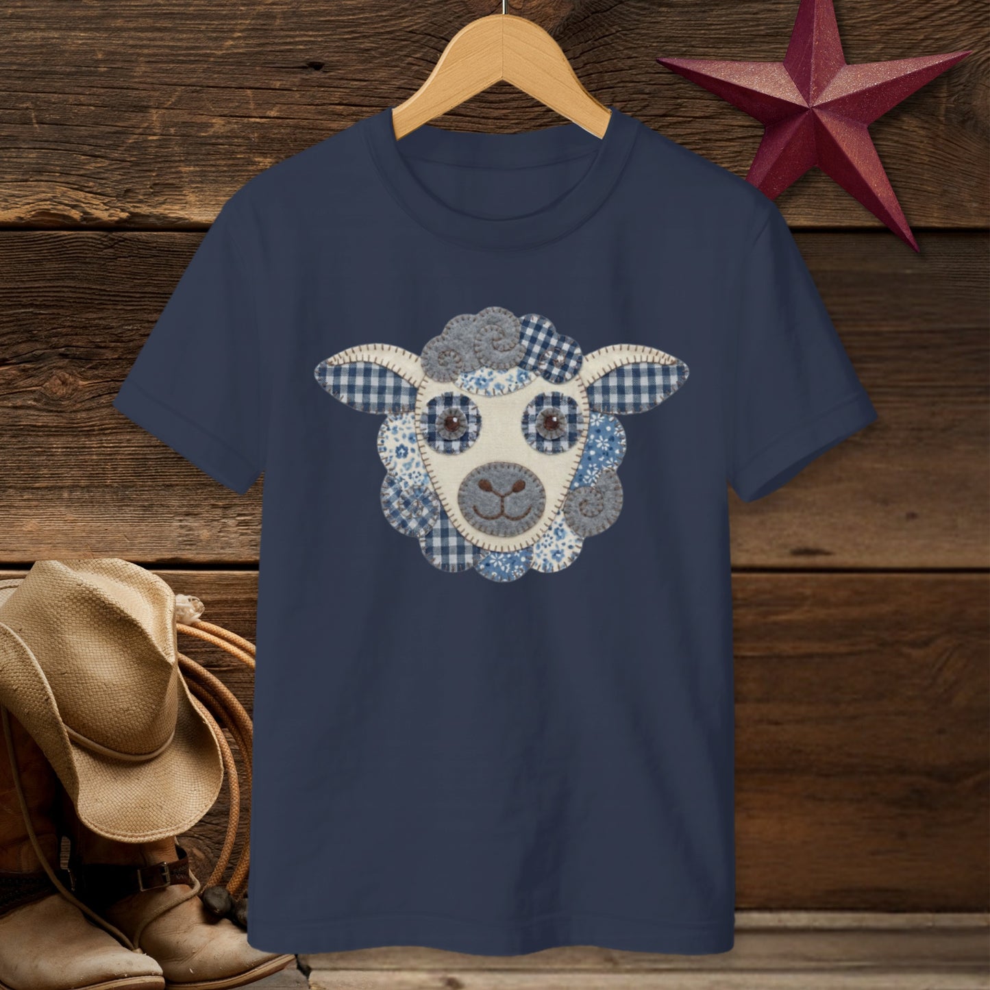 Faux Patchwork Sheep T-shirt (Youth)
