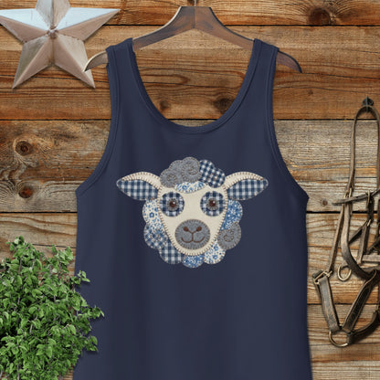 Faux Patchwork Sheep Tank Top
