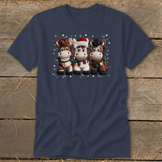 Faux Yarn Christmas Horse Classic Tee