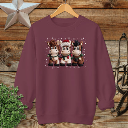 Faux Yarn Christmas Horse Sweatshirt
