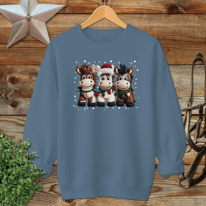 Faux Yarn Christmas Horse Sweatshirt