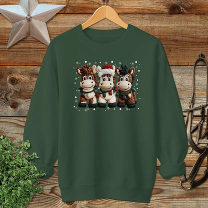 Faux Yarn Christmas Horse Sweatshirt