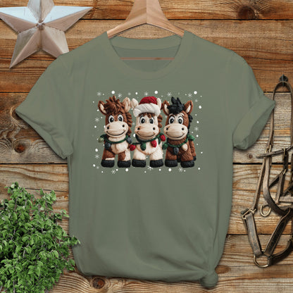 Faux Yarn Christmas Horse T-shirt