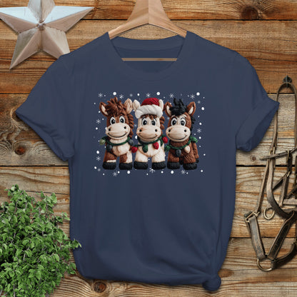 Faux Yarn Christmas Horse T-shirt