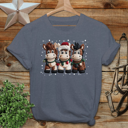 Faux Yarn Christmas Horse T-shirt