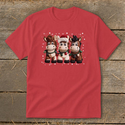 Faux Yarn Christmas Horse Youth Tee