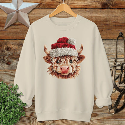 Faux Yarn Cow Sweatshirt