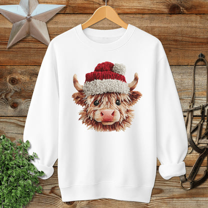 Faux Yarn Cow Sweatshirt