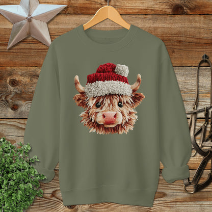 Faux Yarn Cow Sweatshirt