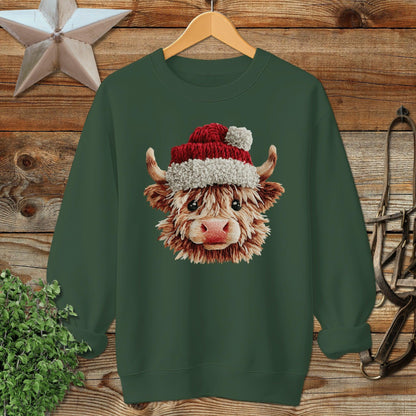 Faux Yarn Cow Sweatshirt