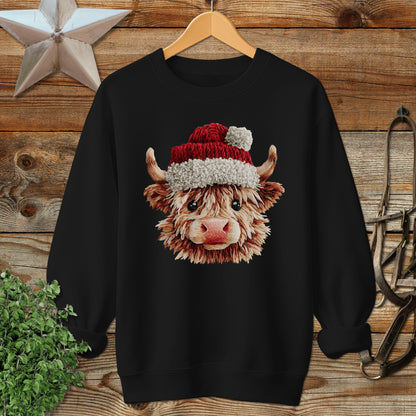 Faux Yarn Cow Sweatshirt